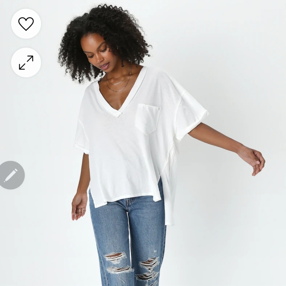 Free People Keep Me White Tee - Picture 4 of 15